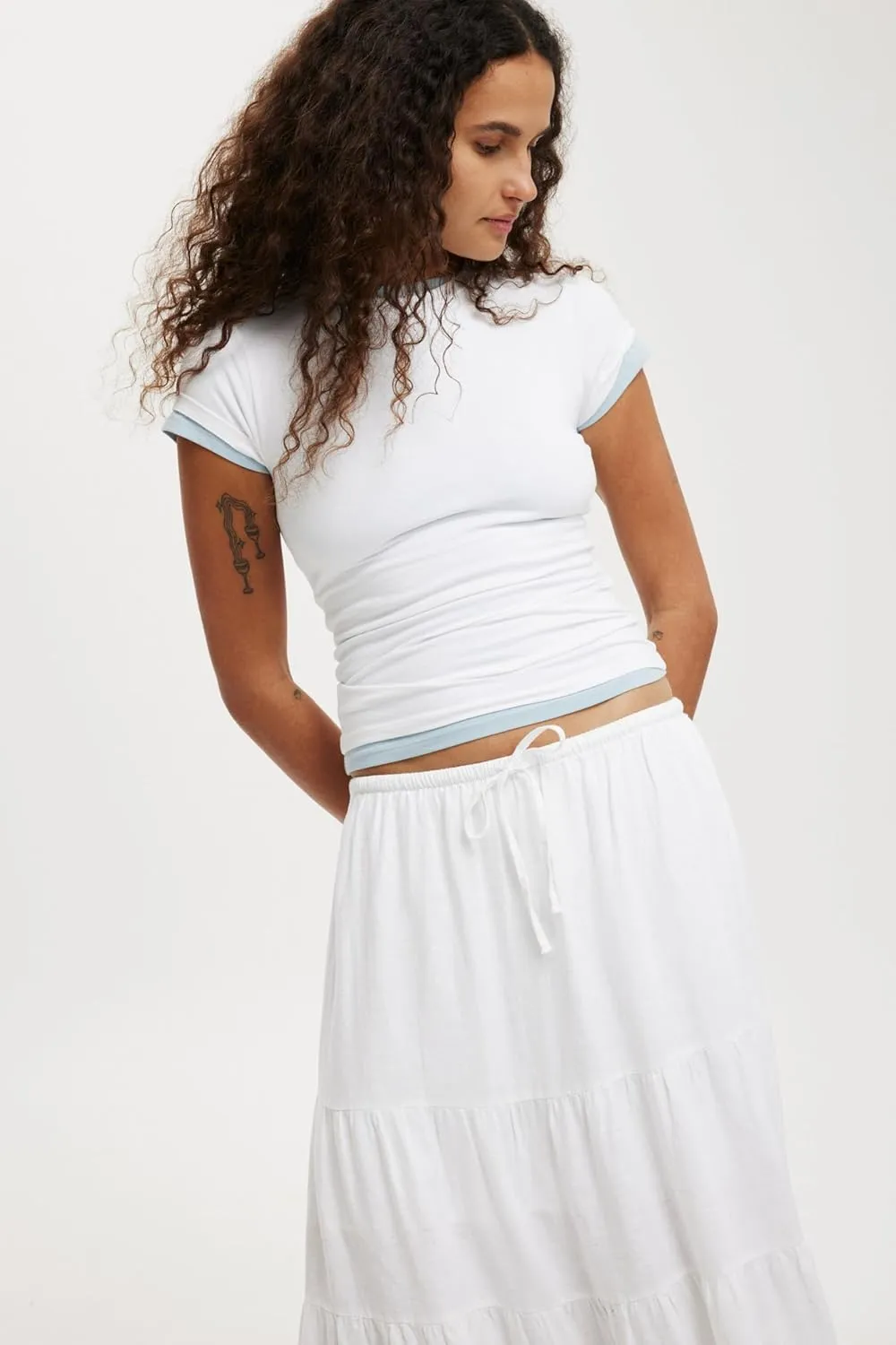 Women's Maxi Skirts Flowy Skirt Elastic High Waist Pleated A-Line Flared Long Skirts