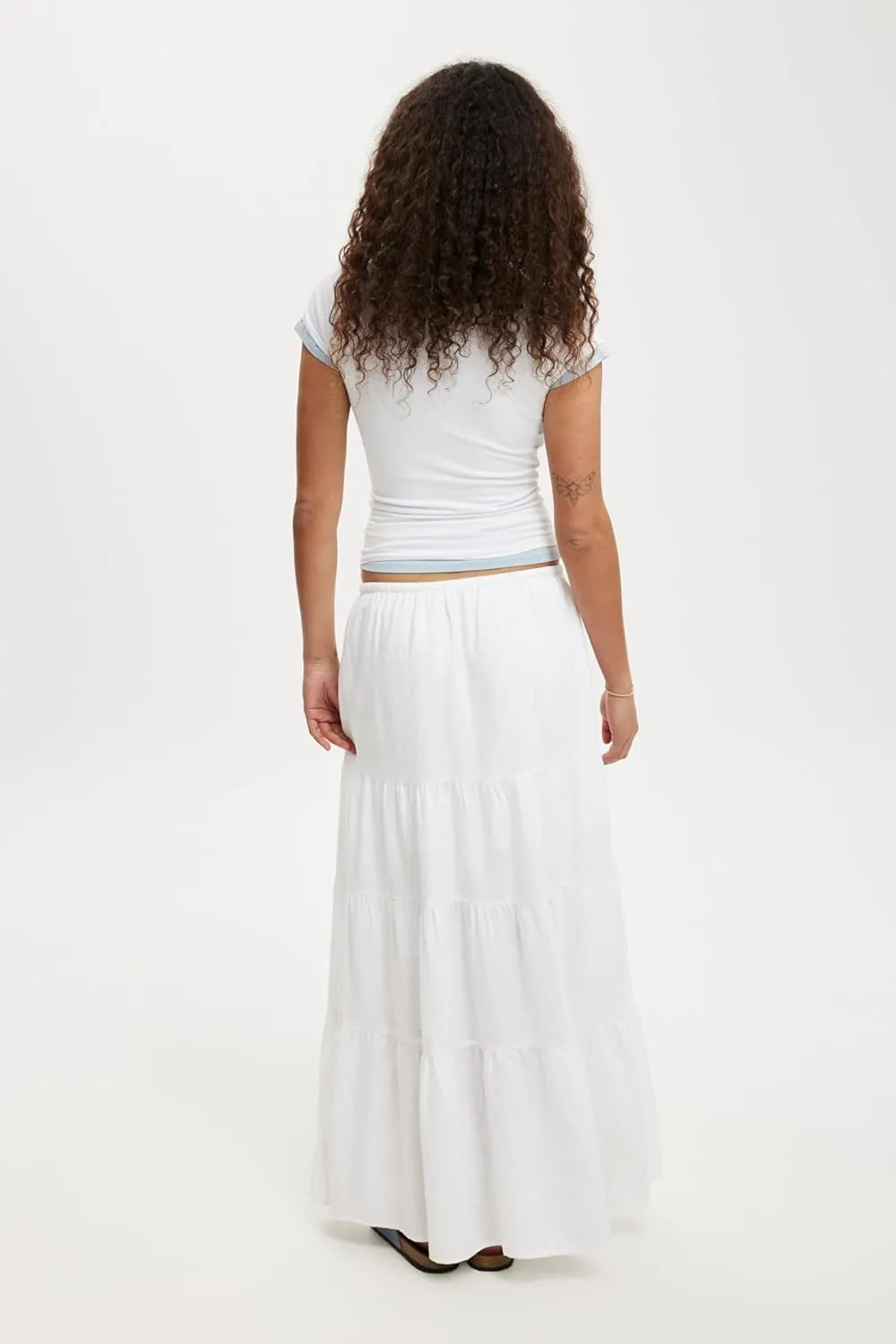 Women's Maxi Skirts Flowy Skirt Elastic High Waist Pleated A-Line Flared Long Skirts