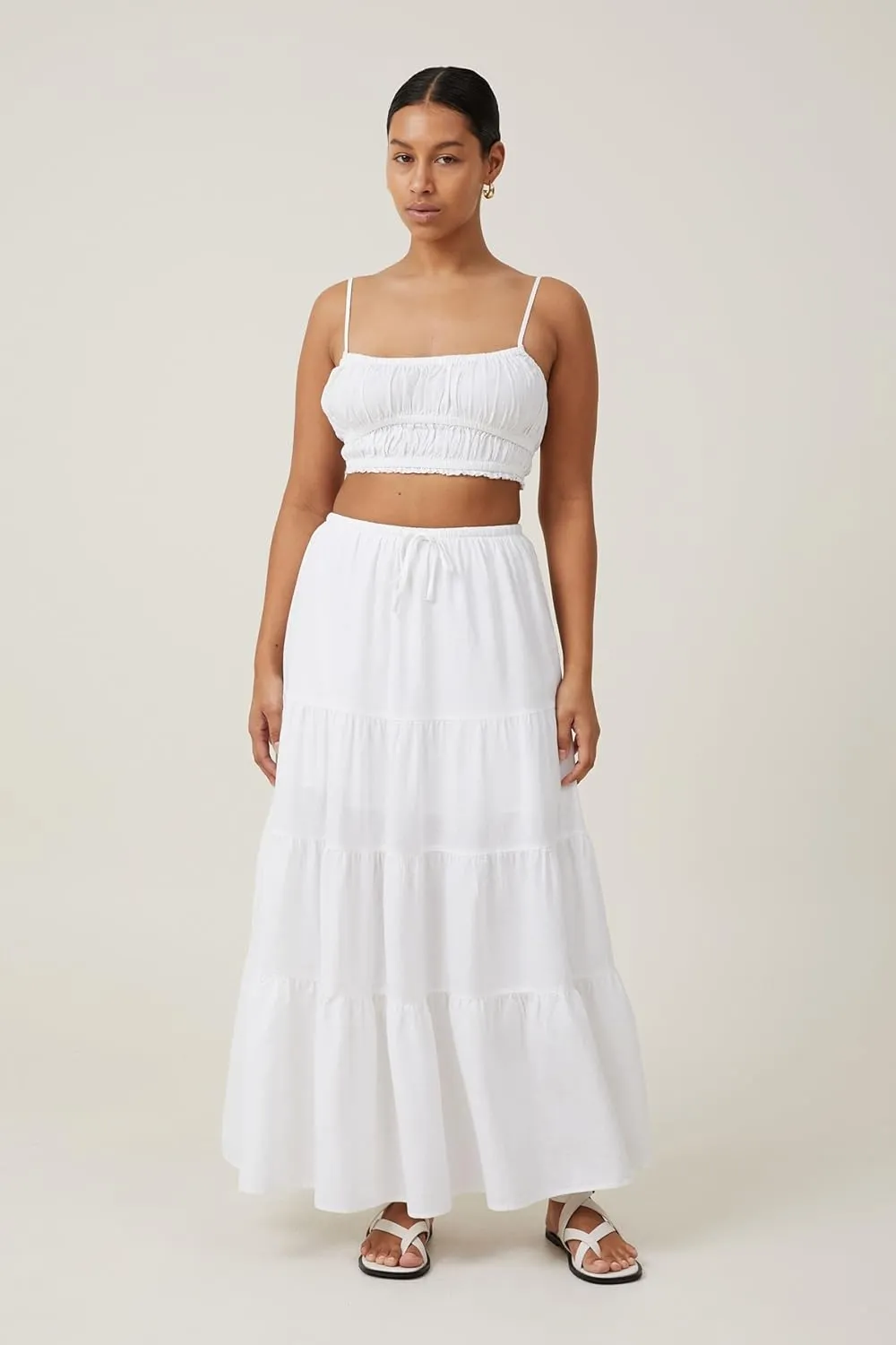 Women's Maxi Skirts Flowy Skirt Elastic High Waist Pleated A-Line Flared Long Skirts