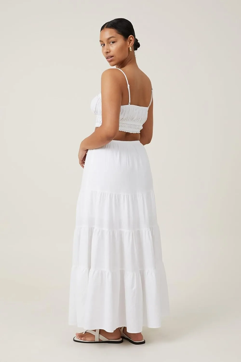 Women's Maxi Skirts Flowy Skirt Elastic High Waist Pleated A-Line Flared Long Skirts
