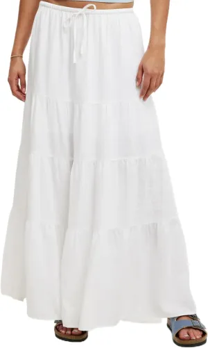Women's Maxi Skirts Flowy Skirt Elastic High Waist Pleated A-Line Flared Long Skirts