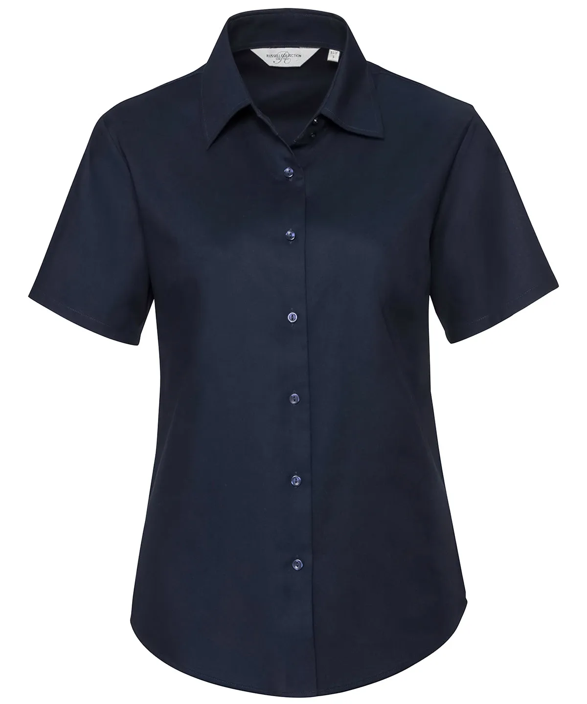 Womens short sleeve Oxford shirt | Bright Navy