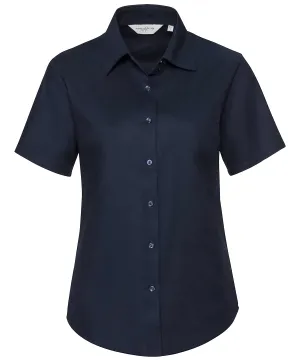 Womens short sleeve Oxford shirt | Bright Navy