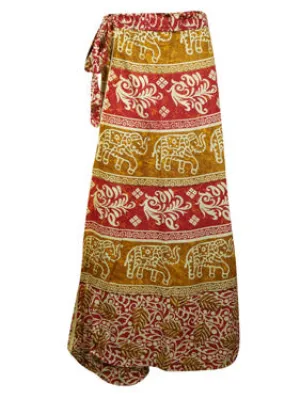 Womens Wrap Around Skirts, Terracotta Red Cotton Skirt, Summer Skirts One size