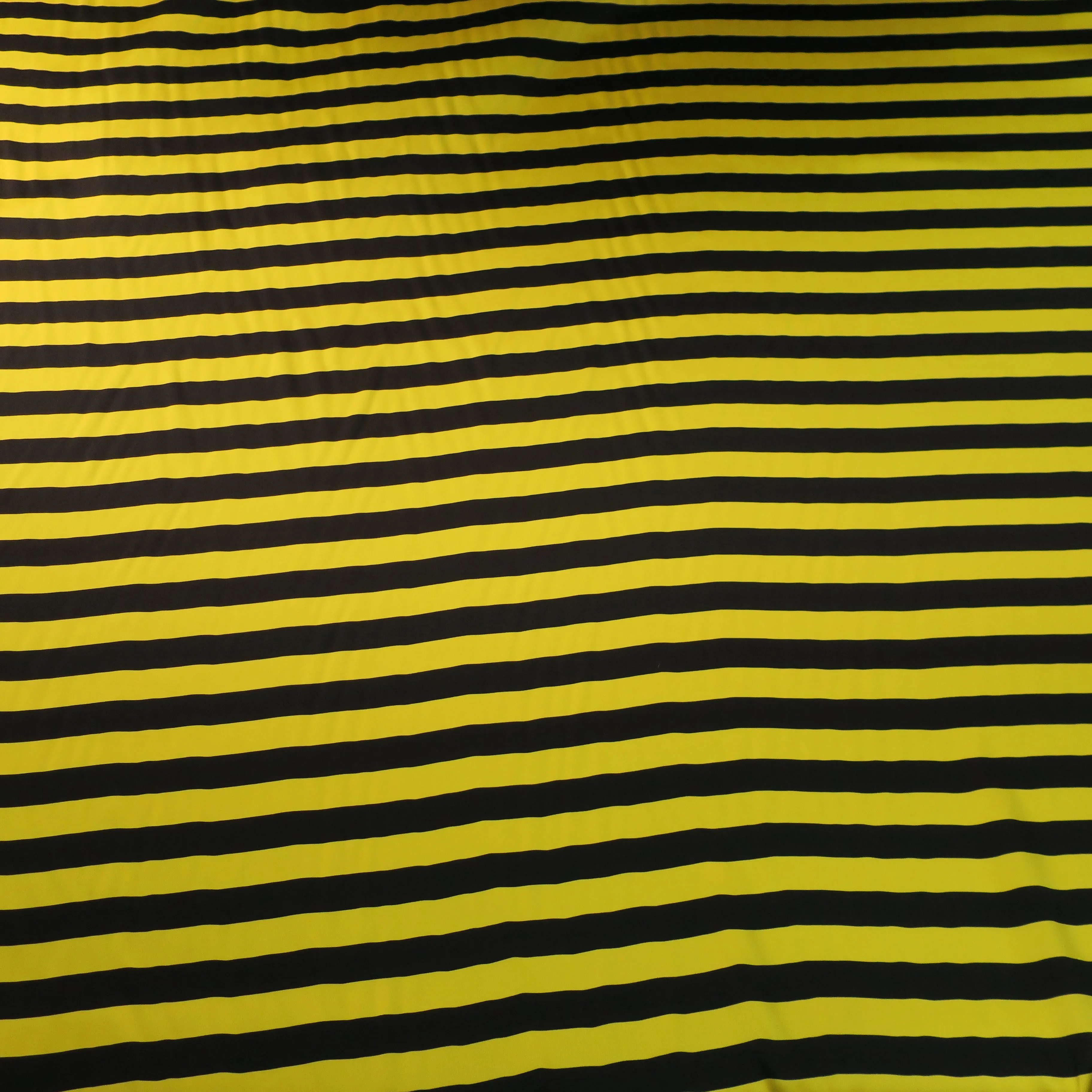 Yellow and Black Printed Silk Charmeuse Fabric
