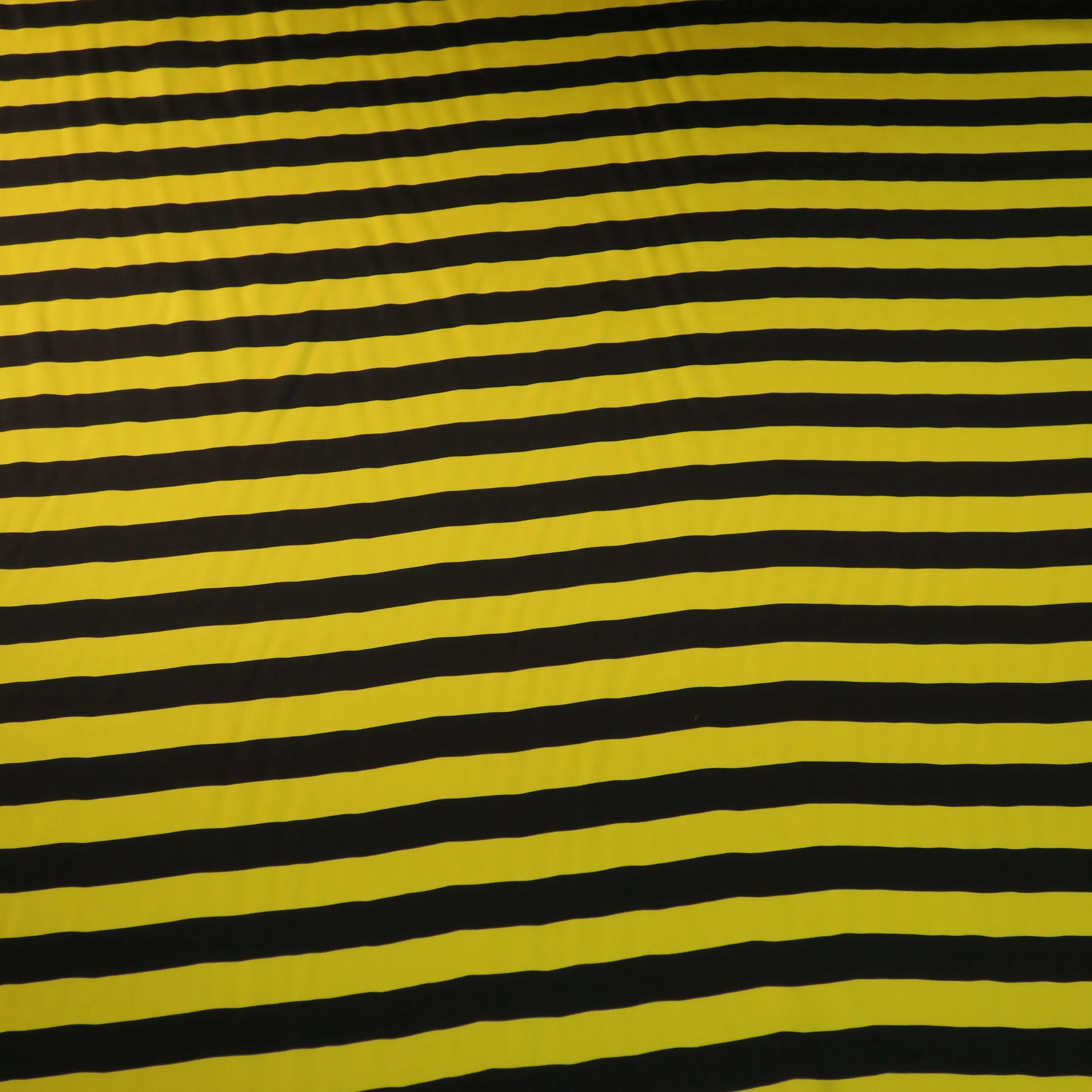 Yellow and Black Printed Silk Charmeuse Fabric