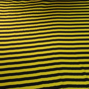 Yellow and Black Printed Silk Charmeuse Fabric