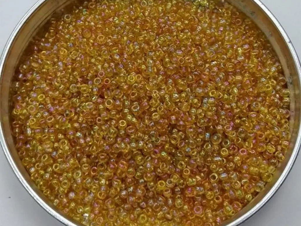 Yellow Rainbow Round Rocaille Glass Seed Beads- 2 mm (Wholesale)